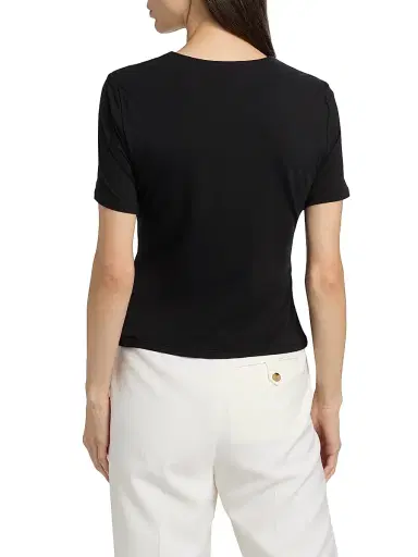 Veronica Beard Women's Benedict Slim-Fit T-Shirt - Black - Size Large | Thumbnail 5 Veronica Beard Women's Benedict Slim-Fit T-Shirt - Black - Size Large | Thumbnail 5