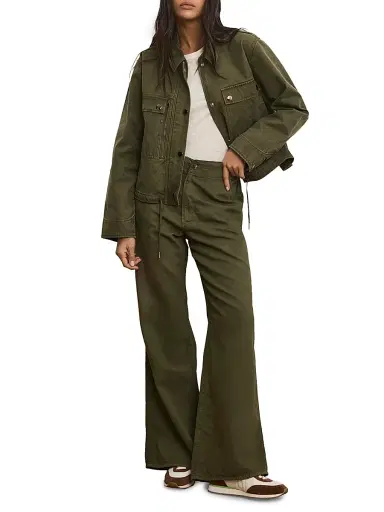 Veronica Beard Women's Kasey Wide-Leg Flat Front Pants - Army | Thumbnail 2 Veronica Beard Women's Kasey Wide-Leg Flat Front Pants - Army | Thumbnail 2
