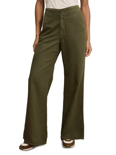 Veronica Beard Women's Kasey Wide-Leg Flat Front Pants - Army | Thumbnail 3 Veronica Beard Women's Kasey Wide-Leg Flat Front Pants - Army | Thumbnail 3