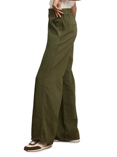 Veronica Beard Women's Kasey Wide-Leg Flat Front Pants - Army | Thumbnail 4 Veronica Beard Women's Kasey Wide-Leg Flat Front Pants - Army | Thumbnail 4