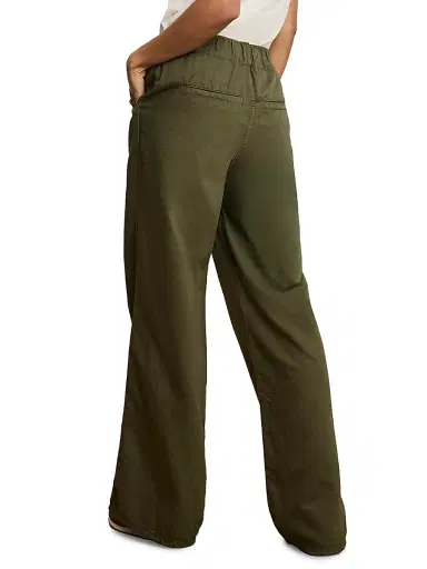Veronica Beard Women's Kasey Wide-Leg Flat Front Pants - Army | Thumbnail 5 Veronica Beard Women's Kasey Wide-Leg Flat Front Pants - Army | Thumbnail 5