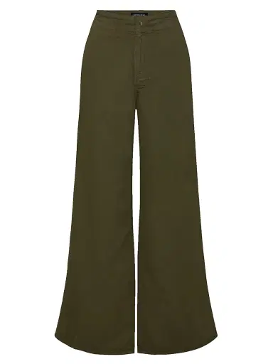 Veronica Beard Women's Kasey Wide-Leg Flat Front Pants - Army | Thumbnail 1 Veronica Beard Women's Kasey Wide-Leg Flat Front Pants - Army | Thumbnail 1