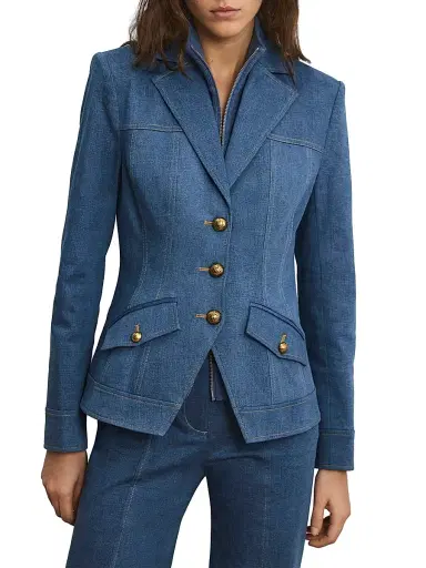 Veronica Beard Women's Randy Dickey Cotton-Blend Denim Jacket - Cosmo | Thumbnail 3 Veronica Beard Women's Randy Dickey Cotton-Blend Denim Jacket - Cosmo | Thumbnail 3