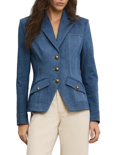 Veronica Beard Women's Randy Dickey Cotton-Blend Denim Jacket - Cosmo | Thumbnail 4 Veronica Beard Women's Randy Dickey Cotton-Blend Denim Jacket - Cosmo | Thumbnail 4