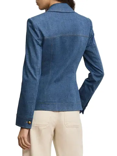 Veronica Beard Women's Randy Dickey Cotton-Blend Denim Jacket - Cosmo | Thumbnail 5 Veronica Beard Women's Randy Dickey Cotton-Blend Denim Jacket - Cosmo | Thumbnail 5