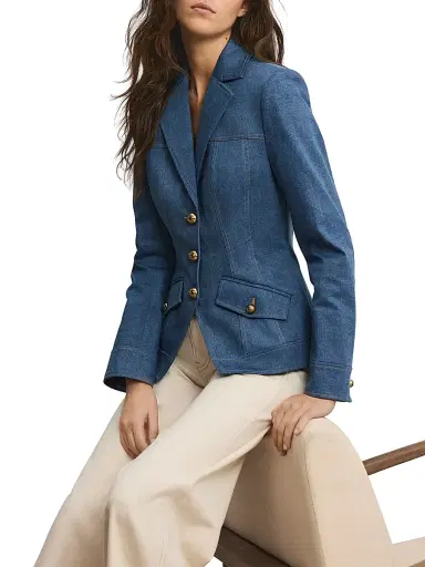 Veronica Beard Women's Randy Dickey Cotton-Blend Denim Jacket - Cosmo | Thumbnail 6 Veronica Beard Women's Randy Dickey Cotton-Blend Denim Jacket - Cosmo | Thumbnail 6