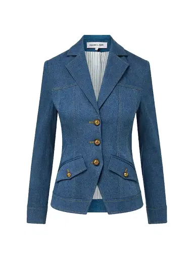 Veronica Beard Women's Randy Dickey Cotton-Blend Denim Jacket - Cosmo | Thumbnail 1 Veronica Beard Women's Randy Dickey Cotton-Blend Denim Jacket - Cosmo | Thumbnail 1