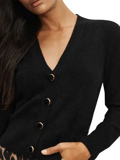 Veronica Beard Women's Solene Cashmere Classic-Fit Cardigan - Black - Size XL | Thumbnail 5 Veronica Beard Women's Solene Cashmere Classic-Fit Cardigan - Black - Size XL | Thumbnail 5