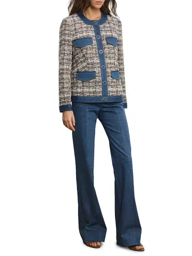 Veronica Beard Women's Ainslie Tweed Cotton-Blend Jacket - Navy Multi | Thumbnail 2 Veronica Beard Women's Ainslie Tweed Cotton-Blend Jacket - Navy Multi | Thumbnail 2