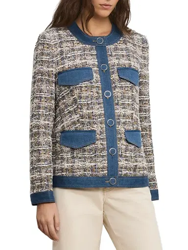 Veronica Beard Women's Ainslie Tweed Cotton-Blend Jacket - Navy Multi | Thumbnail 3 Veronica Beard Women's Ainslie Tweed Cotton-Blend Jacket - Navy Multi | Thumbnail 3