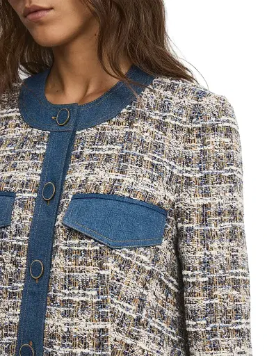 Veronica Beard Women's Ainslie Tweed Cotton-Blend Jacket - Navy Multi | Thumbnail 5 Veronica Beard Women's Ainslie Tweed Cotton-Blend Jacket - Navy Multi | Thumbnail 5