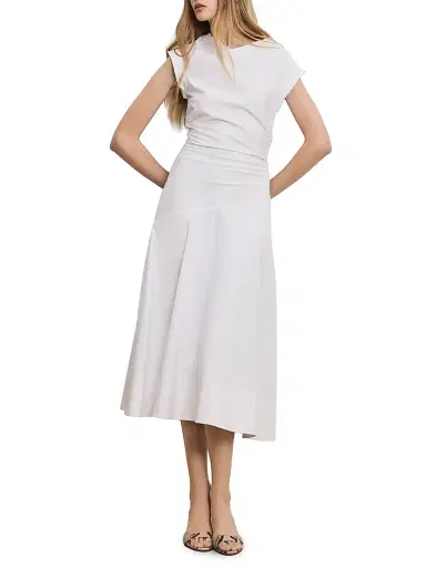 Veronica Beard Women's Lisette Cotton-Blend Midi-Dress - White | Thumbnail 2 Veronica Beard Women's Lisette Cotton-Blend Midi-Dress - White | Thumbnail 2