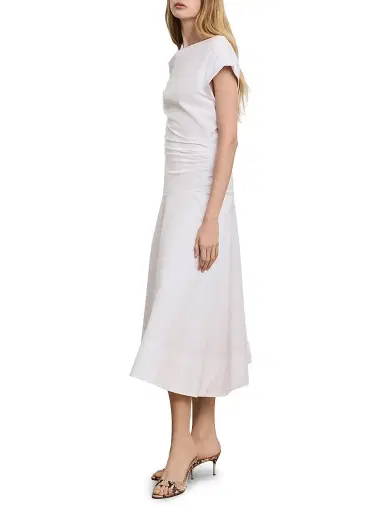 Veronica Beard Women's Lisette Cotton-Blend Midi-Dress - White | Thumbnail 3 Veronica Beard Women's Lisette Cotton-Blend Midi-Dress - White | Thumbnail 3