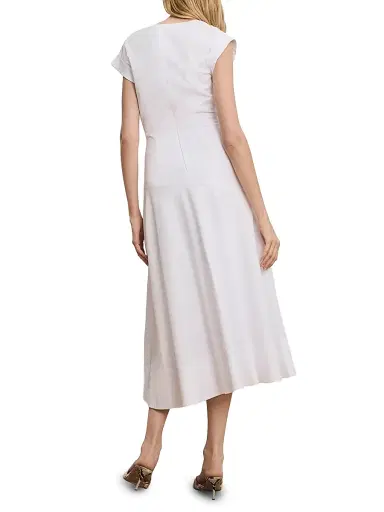 Veronica Beard Women's Lisette Cotton-Blend Midi-Dress - White | Thumbnail 4 Veronica Beard Women's Lisette Cotton-Blend Midi-Dress - White | Thumbnail 4