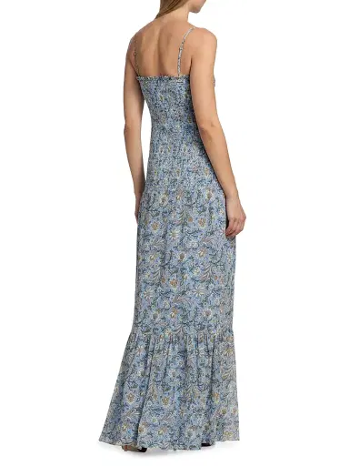 Veronica Beard Women's Clem Floral-Print Cotton-Silk Maxi Dress - Blue Jay Multi | Thumbnail 5 Veronica Beard Women's Clem Floral-Print Cotton-Silk Maxi Dress - Blue Jay Multi | Thumbnail 5