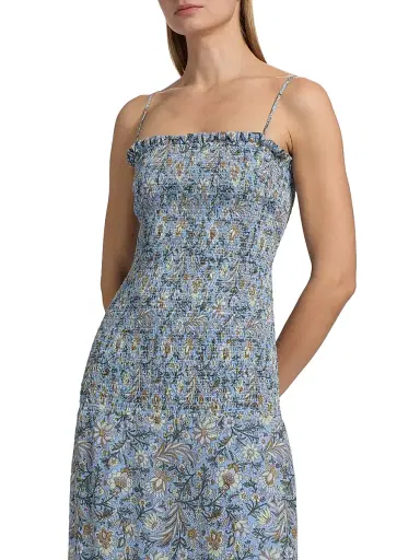 Veronica Beard Women's Clem Floral-Print Cotton-Silk Maxi Dress - Blue Jay Multi | Thumbnail 7 Veronica Beard Women's Clem Floral-Print Cotton-Silk Maxi Dress - Blue Jay Multi | Thumbnail 7