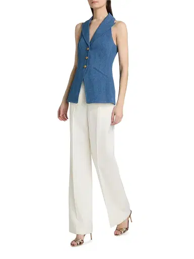 Veronica Beard Women's Costa Denim Vest - Cosmo | Thumbnail 2 Veronica Beard Women's Costa Denim Vest - Cosmo | Thumbnail 2