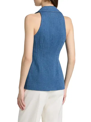 Veronica Beard Women's Costa Denim Vest - Cosmo | Thumbnail 5 Veronica Beard Women's Costa Denim Vest - Cosmo | Thumbnail 5