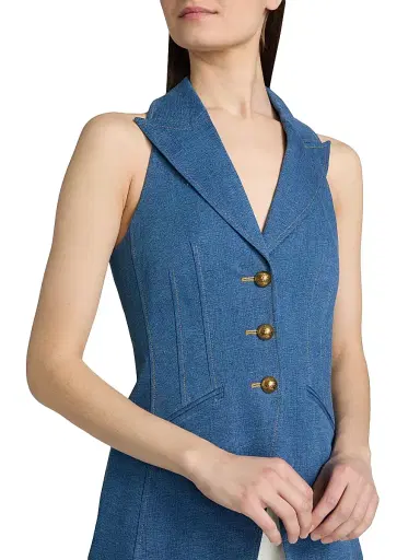 Veronica Beard Women's Costa Denim Vest - Cosmo | Thumbnail 6 Veronica Beard Women's Costa Denim Vest - Cosmo | Thumbnail 6
