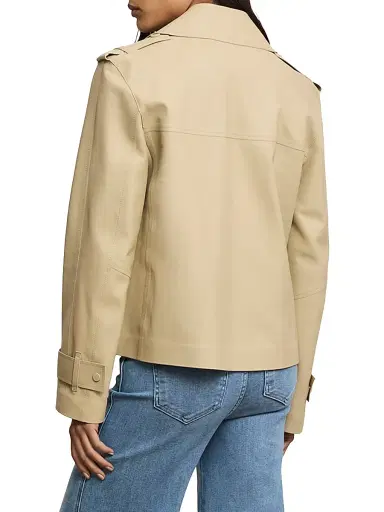 Veronica Beard Women's Heathcliff Double-Breasted Jacket - Stone Khaki | Thumbnail 4 Veronica Beard Women's Heathcliff Double-Breasted Jacket - Stone Khaki | Thumbnail 4