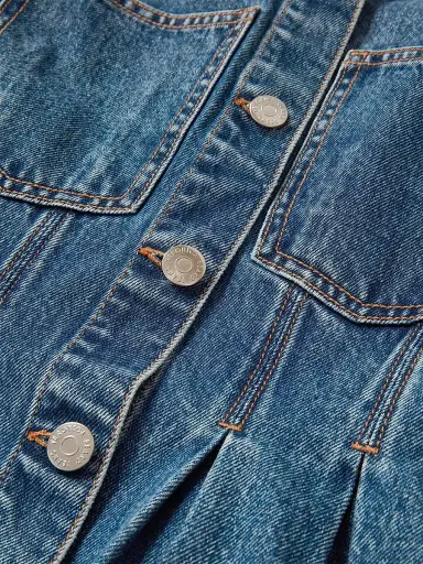 Veronica Beard Women's Zahara Denim Peplum Jacket | Thumbnail 6 Veronica Beard Women's Zahara Denim Peplum Jacket | Thumbnail 6