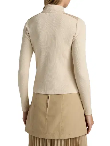 Veronica Beard Women's Reynart Rib-Knit Long-Sleeve Top - Limestone - Size Large | Thumbnail 5 Veronica Beard Women's Reynart Rib-Knit Long-Sleeve Top - Limestone - Size Large | Thumbnail 5