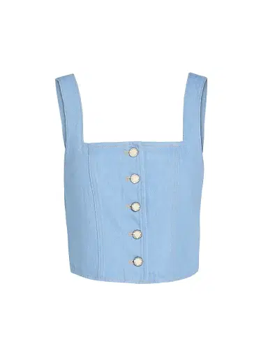 Veronica Beard Women's Spensley Denim Vest - Bayside | Thumbnail 1 Veronica Beard Women's Spensley Denim Vest - Bayside | Thumbnail 1