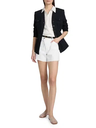 Veronica Beard Women's Ellis Mid-Rise Shorts - White - Size 32 | Thumbnail 2 Veronica Beard Women's Ellis Mid-Rise Shorts - White - Size 32 | Thumbnail 2