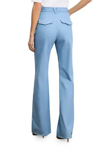 Veronica Beard Women's Crosbie High-Rise Wide-Leg Denim Pants - Bayside | Thumbnail 6 Veronica Beard Women's Crosbie High-Rise Wide-Leg Denim Pants - Bayside | Thumbnail 6