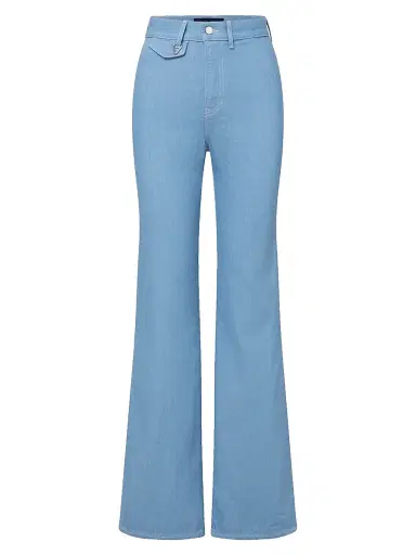Veronica Beard Women's Crosbie High-Rise Wide-Leg Denim Pants - Bayside | Thumbnail 1 Veronica Beard Women's Crosbie High-Rise Wide-Leg Denim Pants - Bayside | Thumbnail 1