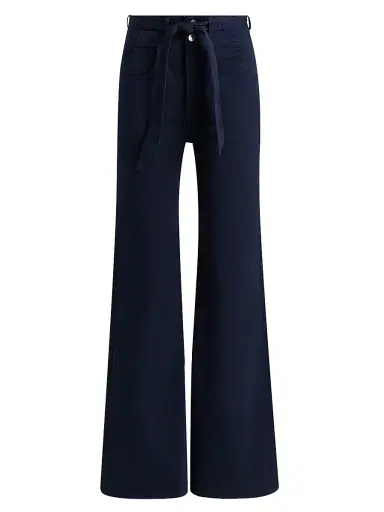 Veronica Beard Women's Rosanna Corset Wide-Leg Pants - Navy | Thumbnail 1 Veronica Beard Women's Rosanna Corset Wide-Leg Pants - Navy | Thumbnail 1