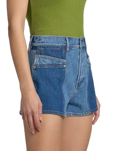 Veronica Beard Women's Elijah Colorblocked Denim Shorts | Thumbnail 4 Veronica Beard Women's Elijah Colorblocked Denim Shorts | Thumbnail 4