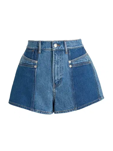 Veronica Beard Women's Elijah Colorblocked Denim Shorts | Thumbnail 1 Veronica Beard Women's Elijah Colorblocked Denim Shorts | Thumbnail 1