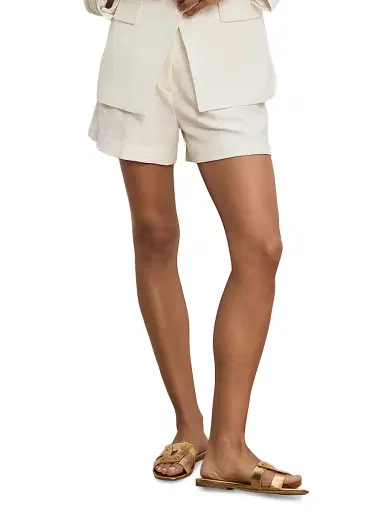 Veronica Beard Women's Marbeau Pleated Shorts - Dove - Size 16 | Thumbnail 6 Veronica Beard Women's Marbeau Pleated Shorts - Dove - Size 16 | Thumbnail 6