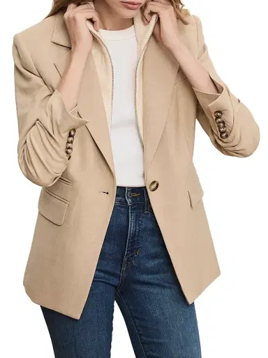 Veronica Beard Women's Battista Dickey Jacket - Stone Khaki - Size 10 | Thumbnail 4 Veronica Beard Women's Battista Dickey Jacket - Stone Khaki - Size 10 | Thumbnail 4