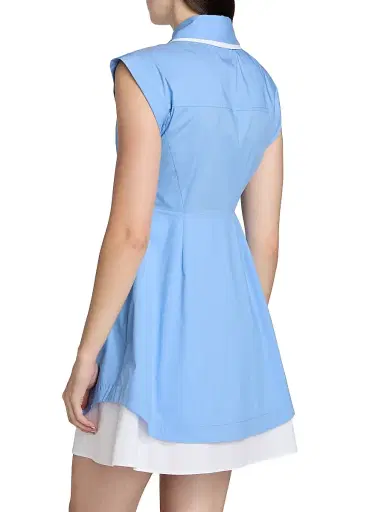 Veronica Beard Women's Westcott Cotton-Blend Mini-Shirtdress - Cadet | Thumbnail 5 Veronica Beard Women's Westcott Cotton-Blend Mini-Shirtdress - Cadet | Thumbnail 5