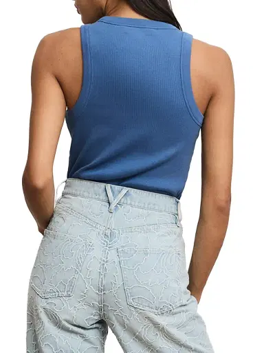 Veronica Beard Women's Jordyn Crop Tank - Blue Coast | Thumbnail 4 Veronica Beard Women's Jordyn Crop Tank - Blue Coast | Thumbnail 4