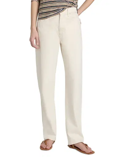 Veronica Beard Women's Harley Arc Leg High-Rise Jeans - Ecru - Size 32 | Thumbnail 3 Veronica Beard Women's Harley Arc Leg High-Rise Jeans - Ecru - Size 32 | Thumbnail 3