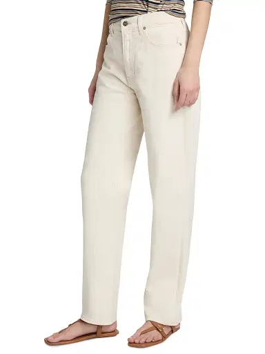 Veronica Beard Women's Harley Arc Leg High-Rise Jeans - Ecru - Size 32 | Thumbnail 4 Veronica Beard Women's Harley Arc Leg High-Rise Jeans - Ecru - Size 32 | Thumbnail 4