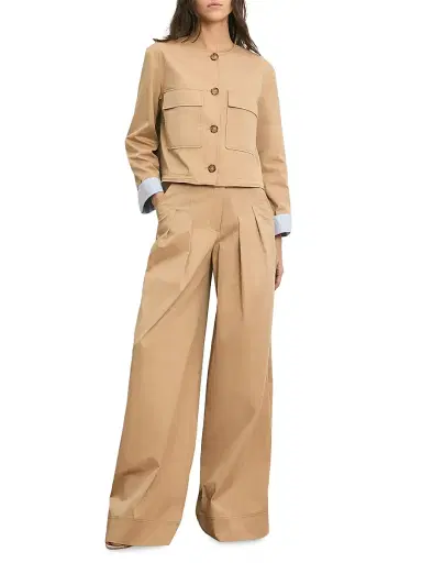 Veronica Beard Women's Gala Crop Utility Jacket - Khaki | Thumbnail 2 Veronica Beard Women's Gala Crop Utility Jacket - Khaki | Thumbnail 2