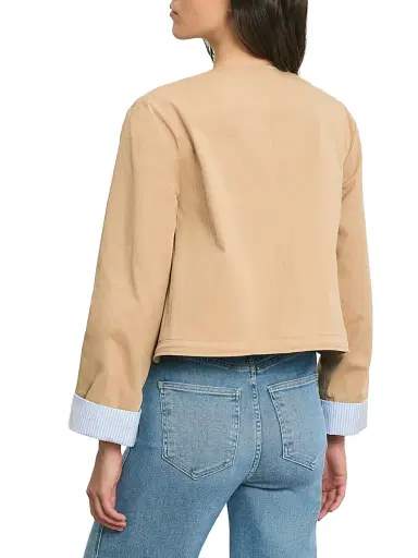 Veronica Beard Women's Gala Crop Utility Jacket - Khaki | Thumbnail 4 Veronica Beard Women's Gala Crop Utility Jacket - Khaki | Thumbnail 4