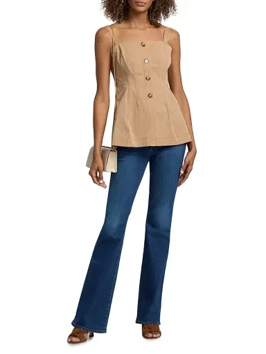 Veronica Beard Women's Kariselle A-Line Top - Khaki - Size 12 | Thumbnail 2 Veronica Beard Women's Kariselle A-Line Top - Khaki - Size 12 | Thumbnail 2