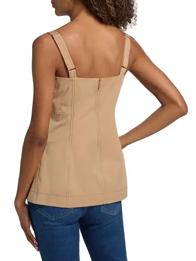 Veronica Beard Women's Kariselle A-Line Top - Khaki - Size 12 | Thumbnail 5 Veronica Beard Women's Kariselle A-Line Top - Khaki - Size 12 | Thumbnail 5