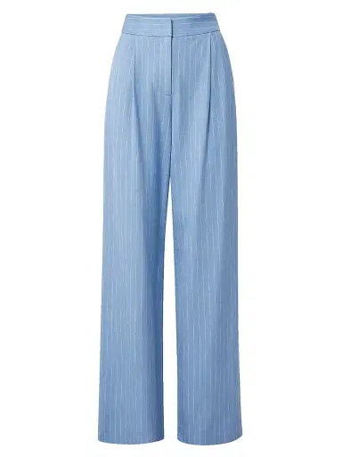 Veronica Beard Women's Heyser Pinstripe Wide-Leg Trousers - Blue Jay Dove - Size 12 | Thumbnail 1 Veronica Beard Women's Heyser Pinstripe Wide-Leg Trousers - Blue Jay Dove - Size 12 | Thumbnail 1