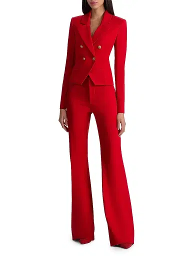 ALICE + OLIVIA Women's Sable Double-Breasted Crop Blazer - Chili Pepper | Thumbnail 2 ALICE + OLIVIA Women's Sable Double-Breasted Crop Blazer - Chili Pepper | Thumbnail 2