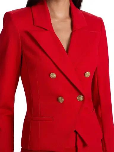 ALICE + OLIVIA Women's Sable Double-Breasted Crop Blazer - Chili Pepper | Thumbnail 6 ALICE + OLIVIA Women's Sable Double-Breasted Crop Blazer - Chili Pepper | Thumbnail 6