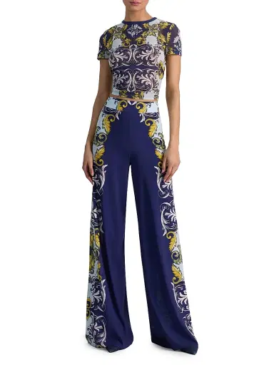 Alice + Olivia Women's Athena Printed Wide-Leg Pants | Thumbnail 2 Alice + Olivia Women's Athena Printed Wide-Leg Pants | Thumbnail 2
