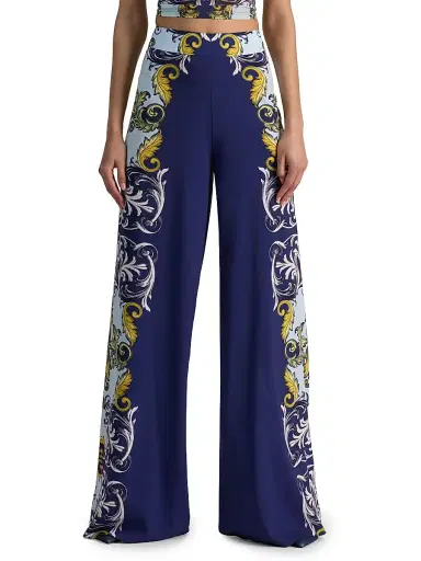 Alice + Olivia Women's Athena Printed Wide-Leg Pants | Thumbnail 3 Alice + Olivia Women's Athena Printed Wide-Leg Pants | Thumbnail 3