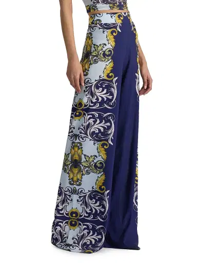 Alice + Olivia Women's Athena Printed Wide-Leg Pants | Thumbnail 4 Alice + Olivia Women's Athena Printed Wide-Leg Pants | Thumbnail 4