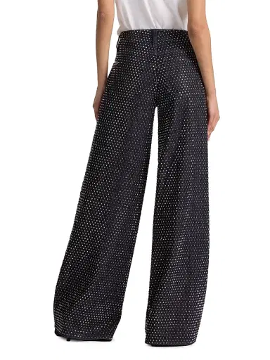 Alice + Olivia Women's Amazing Embellished Mid-Rise Baggy Jeans | Thumbnail 5 Alice + Olivia Women's Amazing Embellished Mid-Rise Baggy Jeans | Thumbnail 5